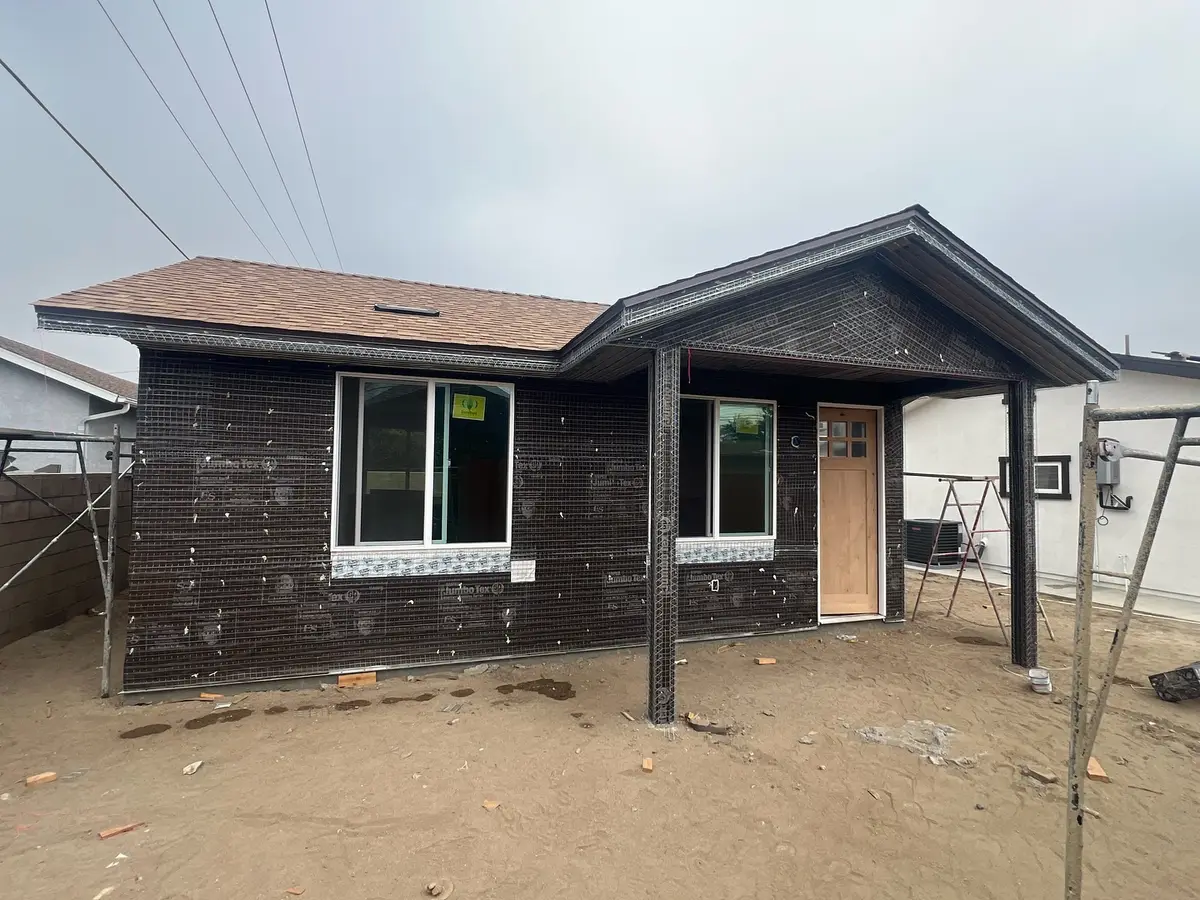 ADU wrapped in lath and paper, ready for stucco: detached ADU by J.O. Construction in Chino, CA